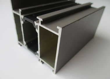 OEM / ODM Brown Aluminium Sliding Door Profiles Environment Protection